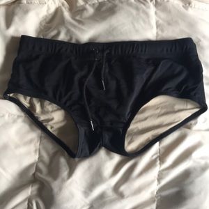 Parke & Ronen Black swim trunk